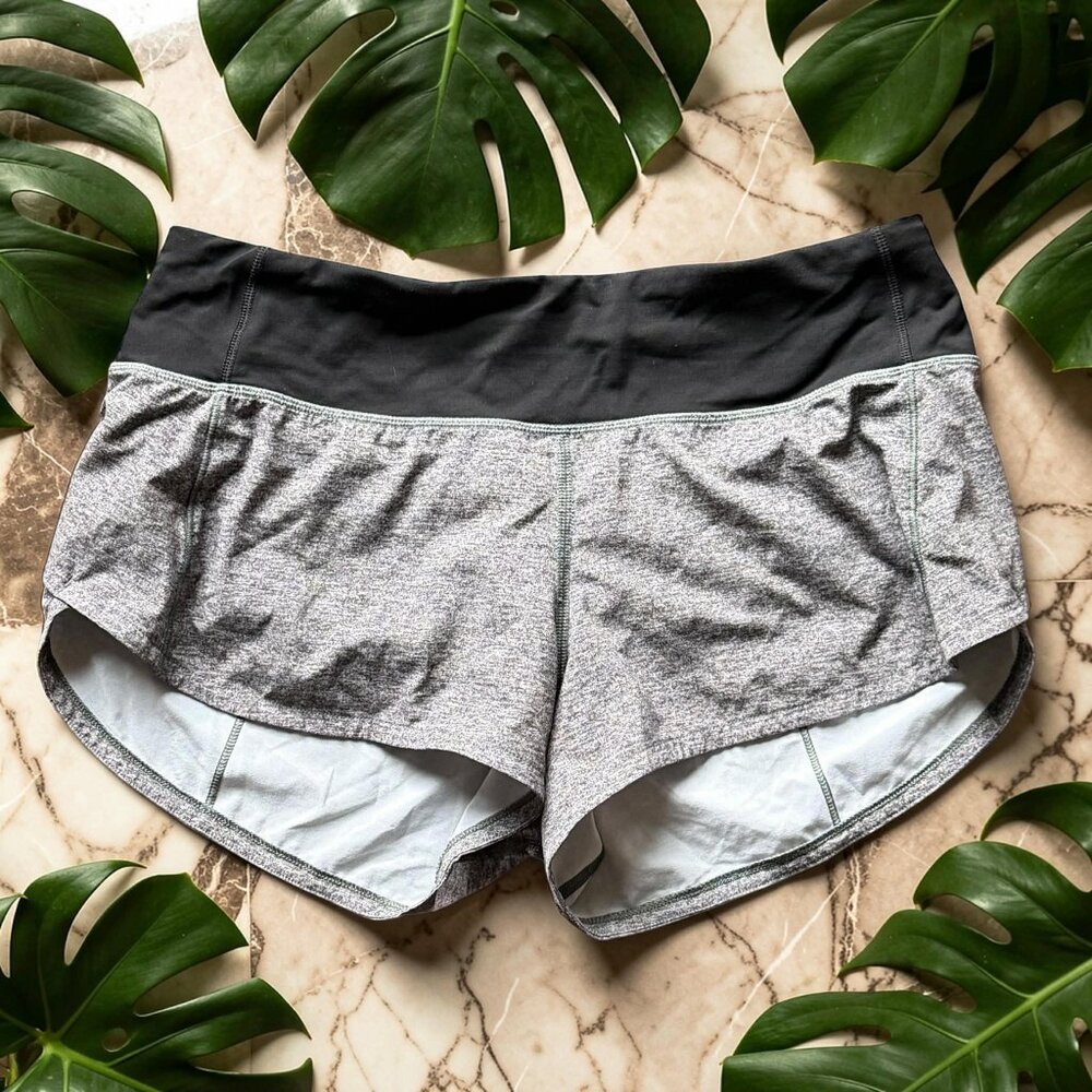 lululemon athletica Heather Gray Shorts with Black Waistband